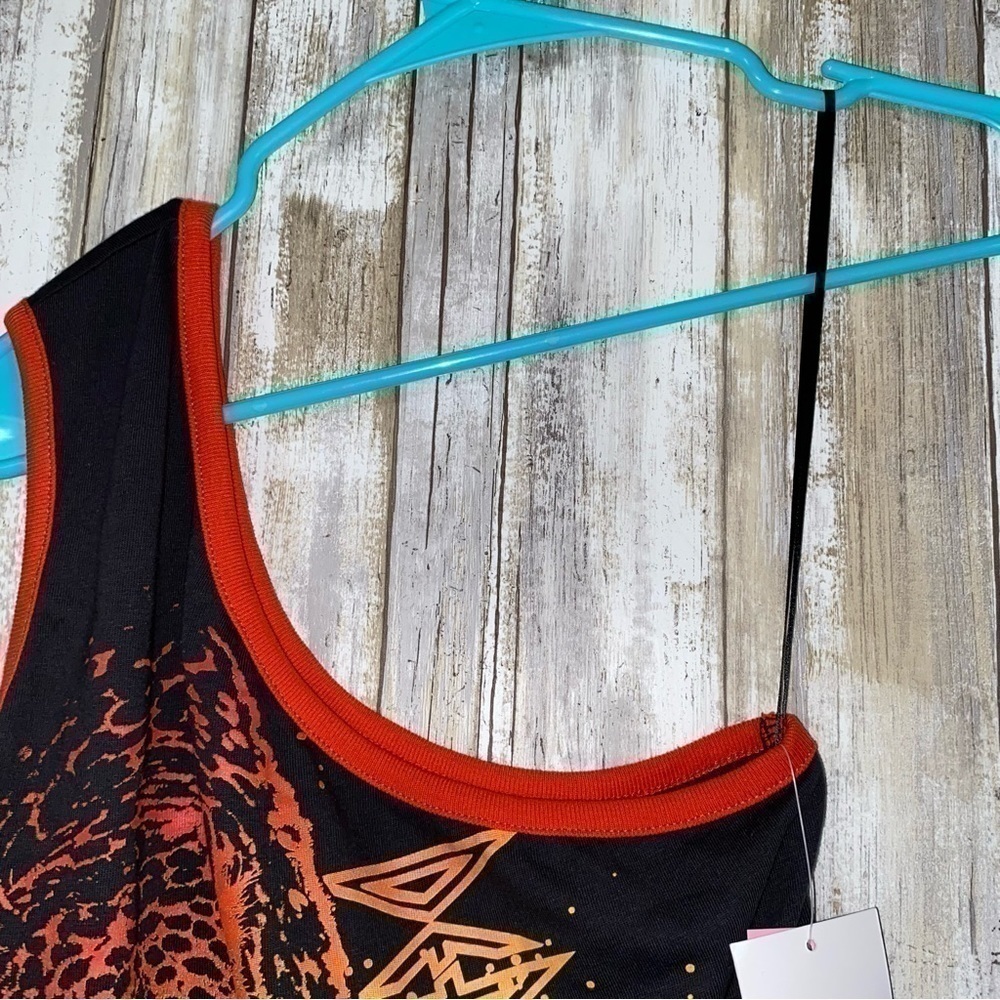 NWT Def Leppard One Shoulder Leopard Crop - Picture 4 of 5